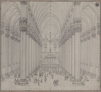 Interiør i Milanos domkirke av Karl Friedrich Schinkel