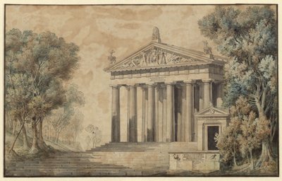 Ifigenia på Tauris. Skuespill av Johann Wolfgang von Goethe. Utkast til en dekorasjon. Dianas tempel av Karl Friedrich Schinkel