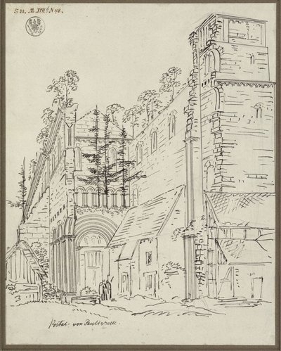 Klosterruinene i Paulinzella. Sett fra vest av Karl Friedrich Schinkel