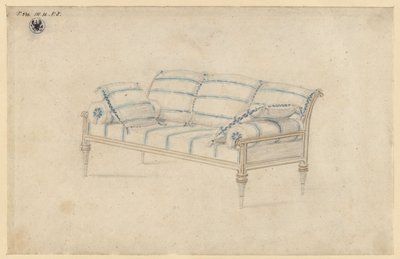 Potsdam-Sanssouci. Charlottenhof slott. Sofa av Karl Friedrich Schinkel