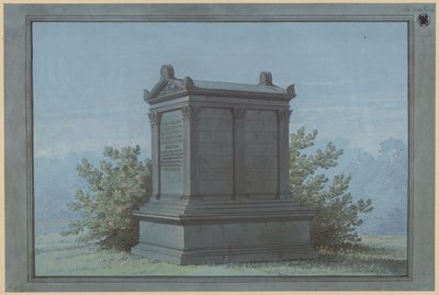 Sarkofag i tempelform - Belchau (Białochowo), tidligere Kreis Graudenz (Powiat Grudziądzki), regjeringsdistriktet Marienwerder (Województwo Kujawsko-Pomorskie). Utforming av Klinggräfs gravmonument i form av et lite tempel med korintiske pilastre av Karl Friedrich Schinkel