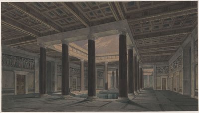 Orianda-slottet på Krim. Antikk utkast. Stort atrium av Karl Friedrich Schinkel