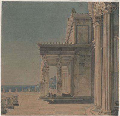 Orianda slott på Krim. Antikk utforming. Korenhallen av Karl Friedrich Schinkel