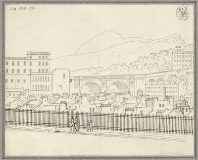 Utsikt over Edinburgh med bro av Karl Friedrich Schinkel
