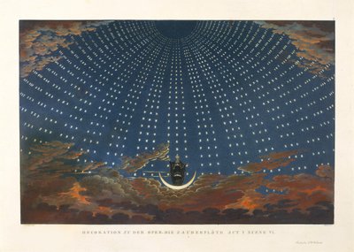 Scenografi for operaen Tryllefløyten av Wolfgang Amadeus Mozart, 1847-1849. av Karl Friedrich Schinkel