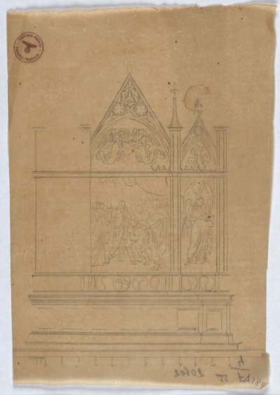 Studie zu einem gotischen Altar av Karl Friedrich Schinkel