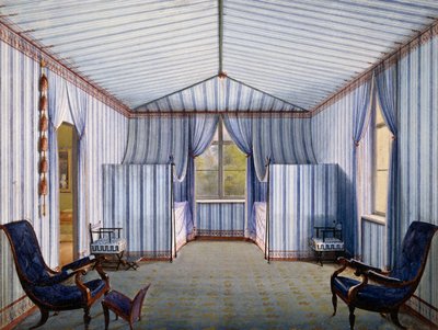 Teltrom i Charlottenhof-palasset, etter 1830, akvarell av Karl Friedrich Schinkel (1781-1841) av Karl Friedrich Schinkel