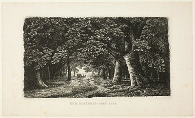 Skogsvei med en trener av Karl Friedrich Schinkel