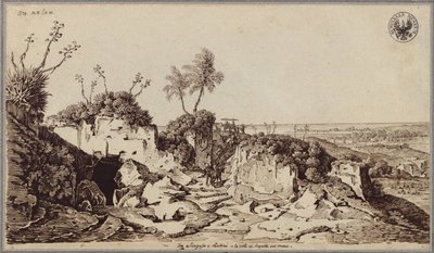 Mellom Syrakus og Lentini med utsikt mot Augusta og havet av Karl Friedrich Schinkel