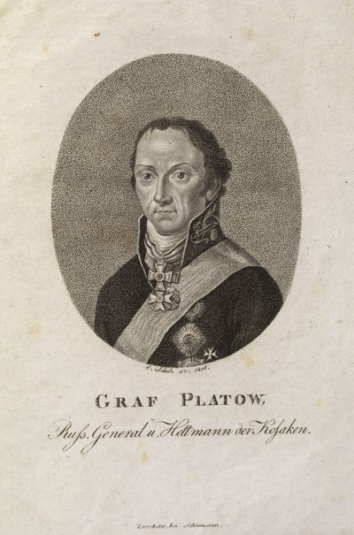 Portrett av grev Matvei Ivanovich Platov 1757-1818 av Karl Friedrich Schulz