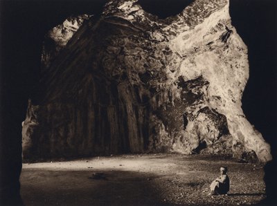 Jerusalem, Jeremias grotte (s/hvitt bilde) av Karl Grober