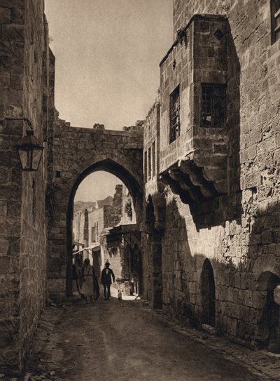 Jerusalem, gatebilde (s/hvitt-bilde) av Karl Grober
