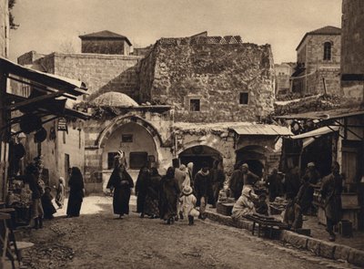 Jerusalem, gatebilde (s/hvitt-bilde) av Karl Grober