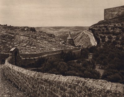 Jerusalem, utsikt over Kidrondalen (s/hvitt bilde) av Karl Grober
