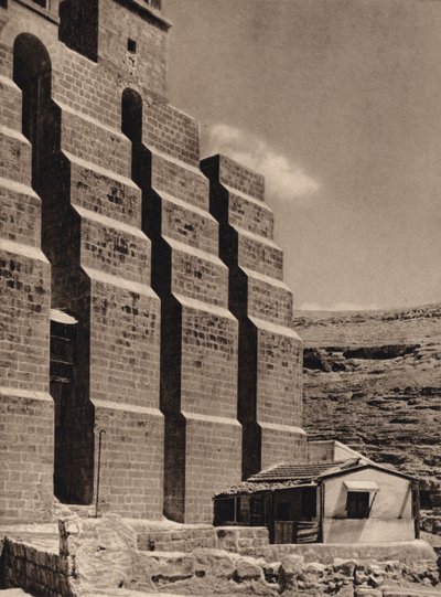 Mar Saba, støttebene i klosterkirken (s/hvitt-bilde) av Karl Grober