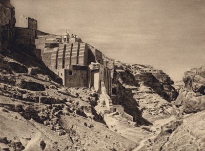 Mar Saba, gresk kloster (s/hvitt bilde) av Karl Grober