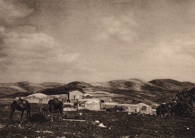Samaria, utsikt fra ruinene av Herodes palass (s/hvitt bilde) av Karl Grober