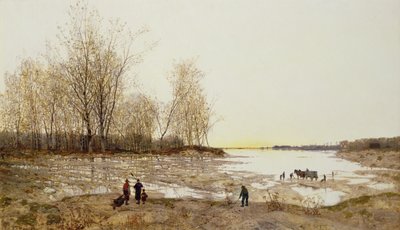 A Flooded Wooded Landscape, ca. 1875-80 (olje på lerret) av Karl Heffner