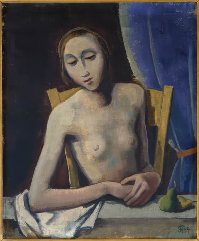 Jente foran teppet av Karl Hofer