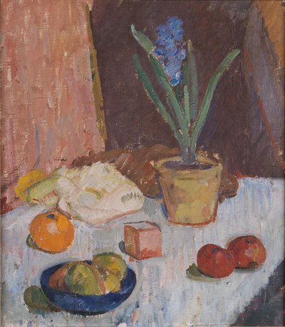 Komposisjon med Hyacinth, Fruits og Blue Bowl av Karl Isakson