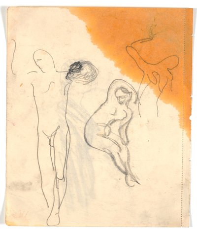Tre studier for nakenfigurer av Karl Isakson