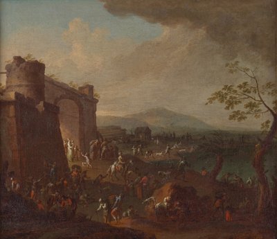 Messe foran en byport av Karl Josef Aigen