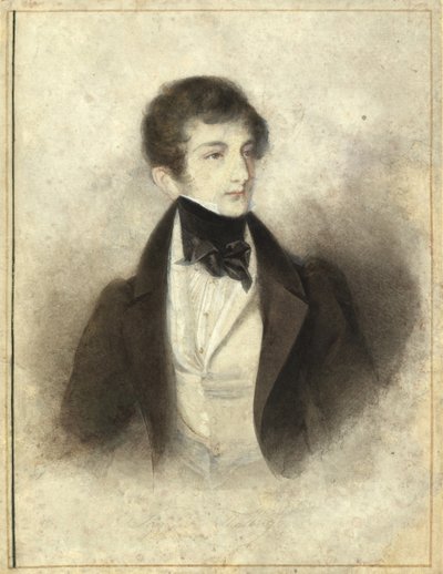 Portrett av pianisten og komponisten Sigismund Thalberg 1812-1871, 1829. av Karl Joseph Aloys Agricola