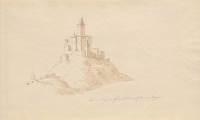 Det gamle Gutenfels-slottet nær Kaub ved Rhinen av Karl Julius Von Leypold