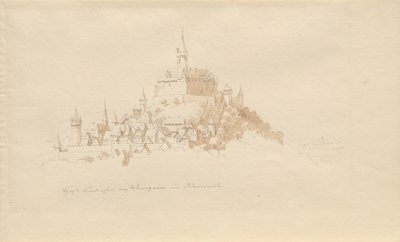 Lindenfels slott nær Weinheim i Odenwald av Karl Julius Von Leypold