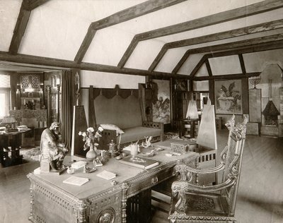 Studiet av den russiske forfatteren Leonid Andreyev, tidlig på 1900-tallet. av Karl Karlovich Bulla