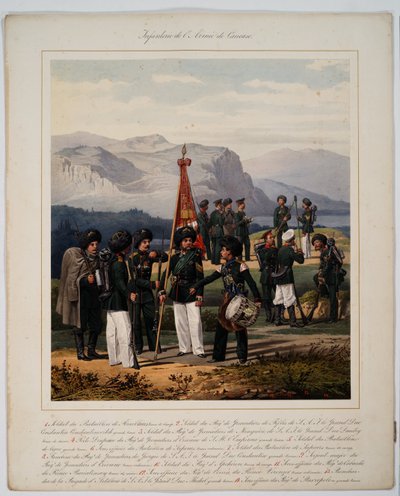 Infanteri av den russiske Kaukasus-hæren, 1867 av Karl Karlovich Piratsky