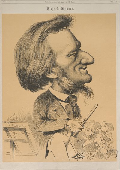 Richard Wagner ved dirigentens skrivebord, 1873. av Karl Klic