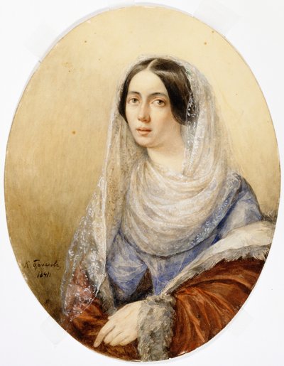 Portrett av en ung dame, 1841. av Karl Pavlovich Bryullov