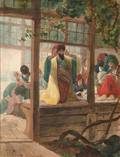 En frisørsalong, ca. 1849 av Karl Pavlovich Bryullov