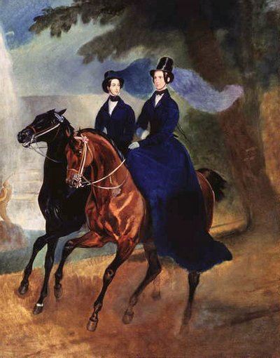 Portrett av keiserinne Alexandra Fyodorovna med datteren, 1837 av Karl Pavlovich Bryullov