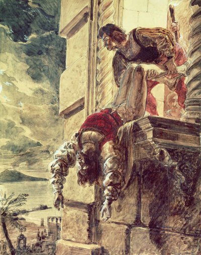 Attentatet på prins Andrew av Ungarn på oppdrag fra dronning Joan I av Napoli av Karl Pavlovich Bryullov
