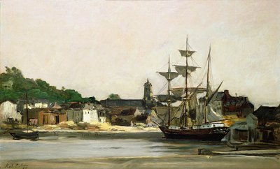 Havnen i Honfleur av Karl Pierre Daubigny