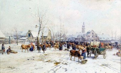 Et storfemarked om vinteren av Karl Stuhlmuller