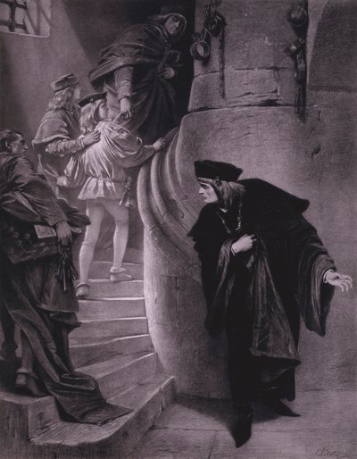 Scene fra Shakespeares King Richard III (Act III, Scene 5) (litho) av Karl Theodor von Piloty