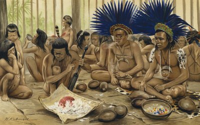 Festival for de døde av Bororo-indianerne i Sentral-Brasil av Karl Von den Steinen