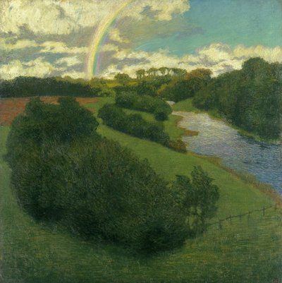 Landskap med regnbue i Alster av Karl Wilhelm Arthur Illies