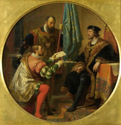 Keiser Charles V og kong Frans I ved Pavia 1525 av Karl von Blaas