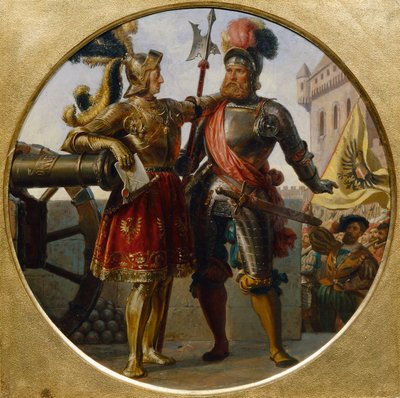Keiser Maximilian I og Georg von Frundsberg av Karl von Blaas