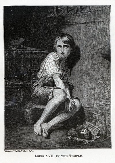 Louis XVII i tempelet, 1882 av Kaspar Oertel