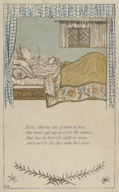 Elsie Marley har blitt så fin (farge litho) av Kate (after) Greenaway