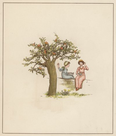 Kate Greenaway-illustrasjon for The Pied Piper of Hamelin av Robert Browning (litho-farge) av Kate (after) Greenaway