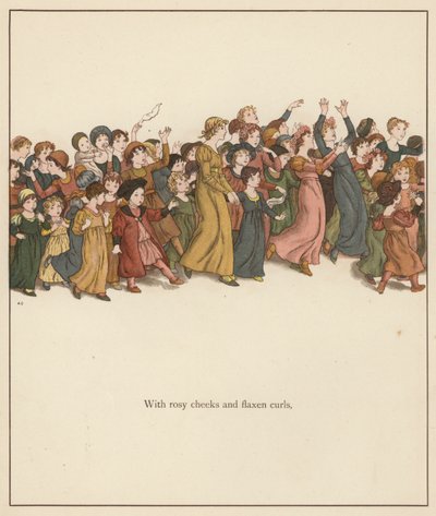 Kate Greenaway-illustrasjon for The Pied Piper of Hamelin av Robert Browning (litho-farge) av Kate (after) Greenaway