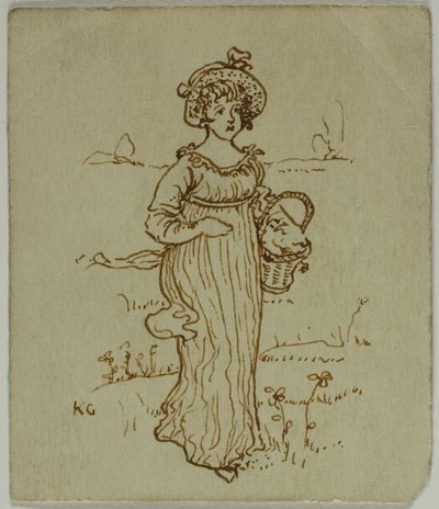 Jente med kurv av Kate Greenaway