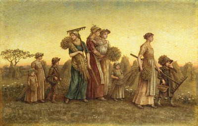 Gleaners Going Home (akvarell om bord) av Kate Greenaway