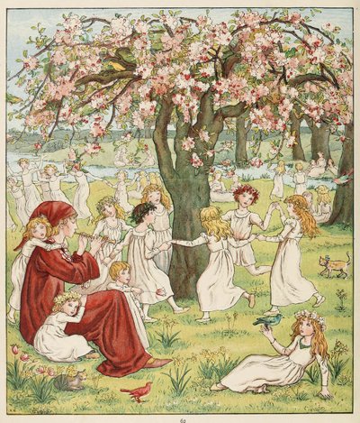 Hvordan barna deres ble stjålet, fra The Pied Piper of Hamelin, pub. 1888 (farge litho) av Kate Greenaway